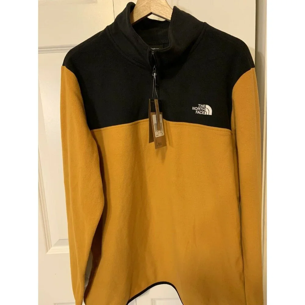 The North Face Fleece Pullover Sweater Jacket Men’s Sz‎ L Gold Black